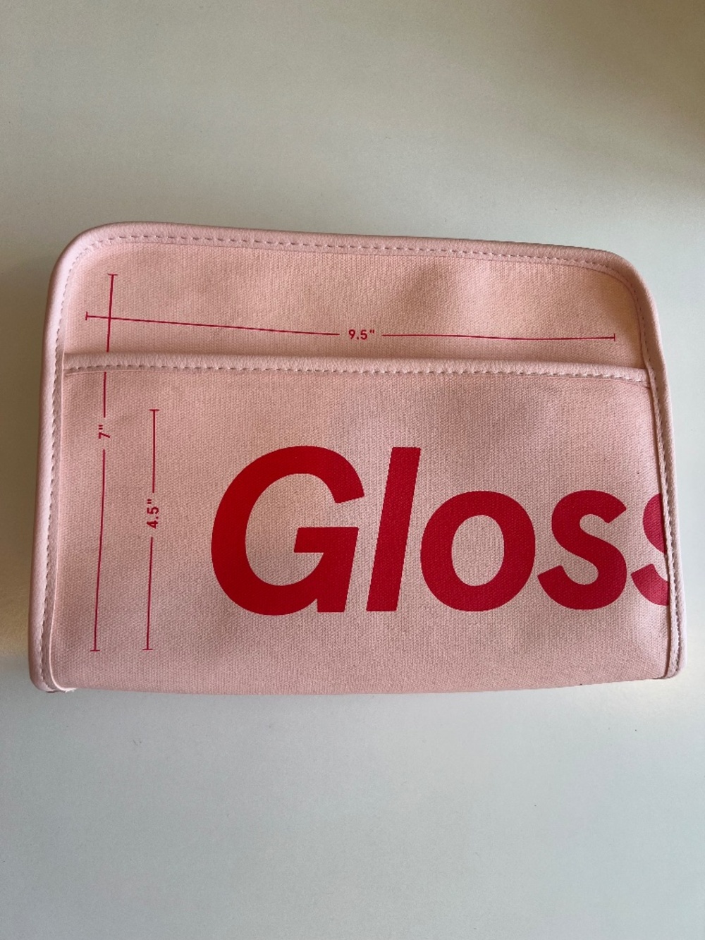 Glossier The Beauty Bag in Pink Coated Canvas with Removable Organizer